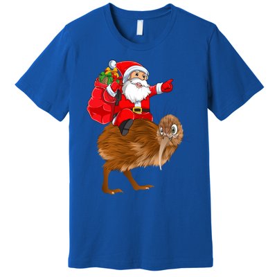 Kiwi Bird Xmas Squad Funny Santa Riding Kiwi Christmas Gift Premium T-Shirt