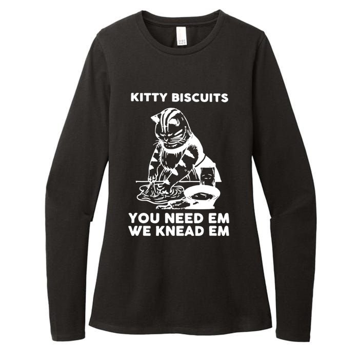 Kitty Biscuits You Need Em We Knead Em Funny Cat Womens CVC Long Sleeve Shirt