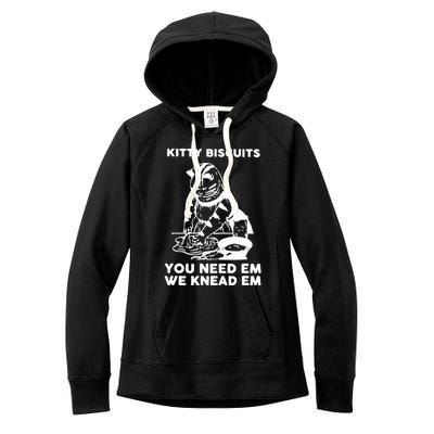 Kitty Biscuits You Need Em We Knead Em Funny Cat Women's Fleece Hoodie