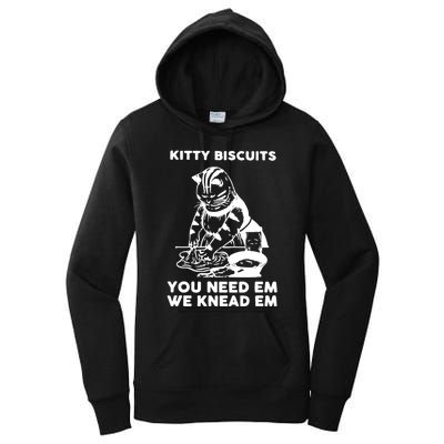 Kitty Biscuits You Need Em We Knead Em Funny Cat Women's Pullover Hoodie