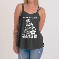 Kitty Biscuits You Need Em We Knead Em Funny Cat Women's Strappy Tank