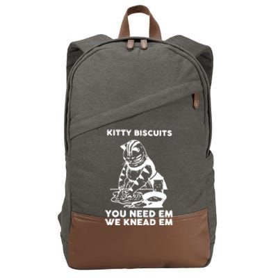 Kitty Biscuits You Need Em We Knead Em Funny Cat Cotton Canvas Backpack