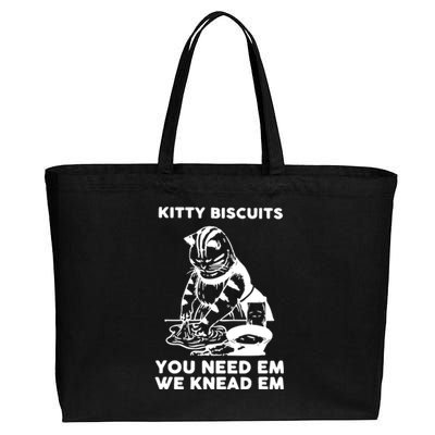 Kitty Biscuits You Need Em We Knead Em Funny Cat Cotton Canvas Jumbo Tote