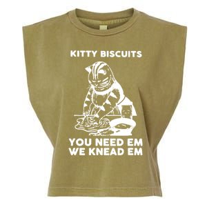 Kitty Biscuits You Need Em We Knead Em Funny Cat Garment-Dyed Women's Muscle Tee