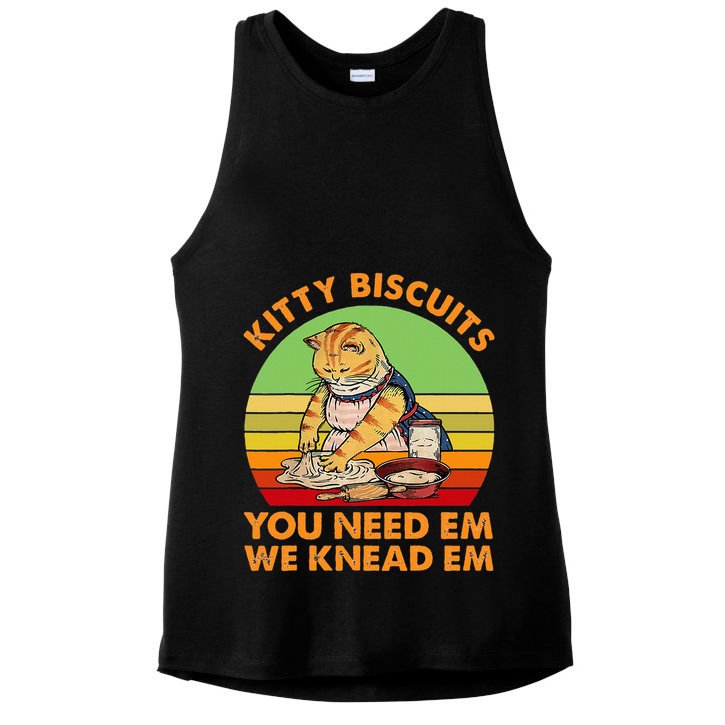 Kitty Biscuits You Need Em We Knead Em Vintage Ladies PosiCharge Tri-Blend Wicking Tank