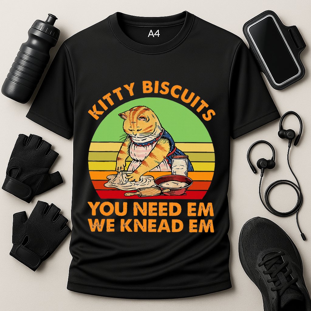 Kitty Biscuits You Need Em We Knead Em Vintage Cooling Performance Crew T-Shirt