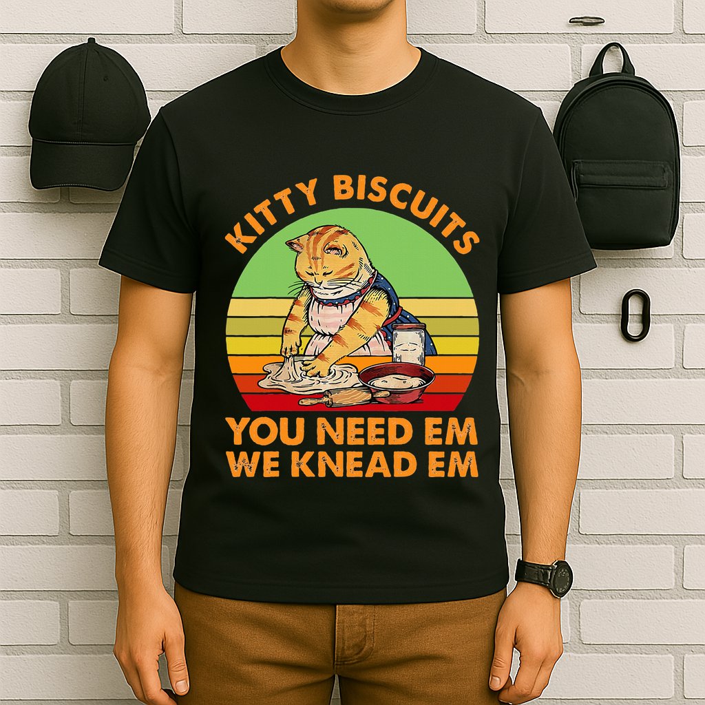 Kitty Biscuits You Need Em We Knead Em Vintage T-Shirt
