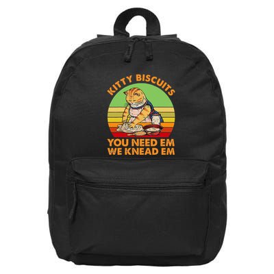 Kitty Biscuits You Need Em We Knead Em Vintage 16 in Basic Backpack