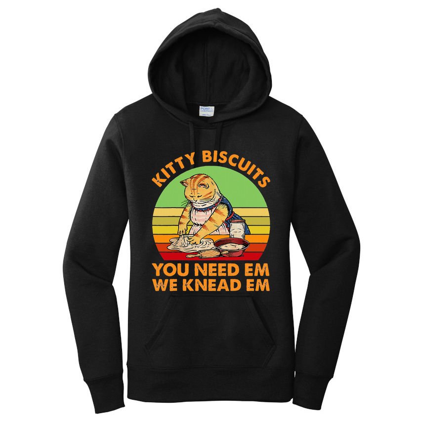 Kitty Biscuits You Need Em We Knead Em Vintage Women's Pullover Hoodie