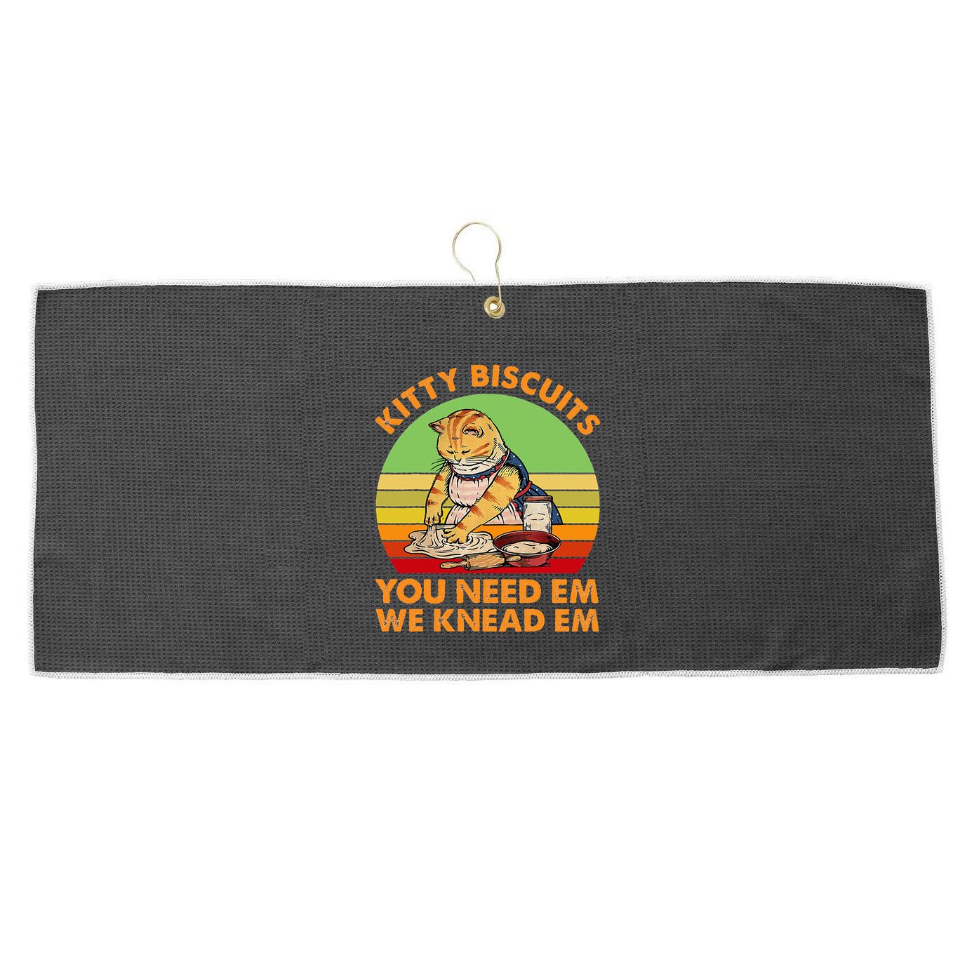 Kitty Biscuits You Need Em We Knead Em Vintage Large Microfiber Waffle Golf Towel