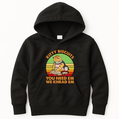 Kitty Biscuits You Need Em We Knead Em Vintage Kids Hoodie