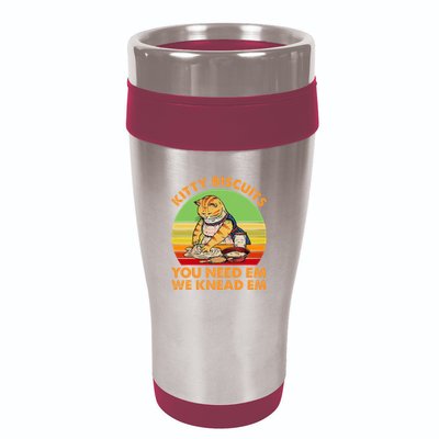 Kitty Biscuits You Need Em We Knead Em Vintage 16oz Travel Tumbler
