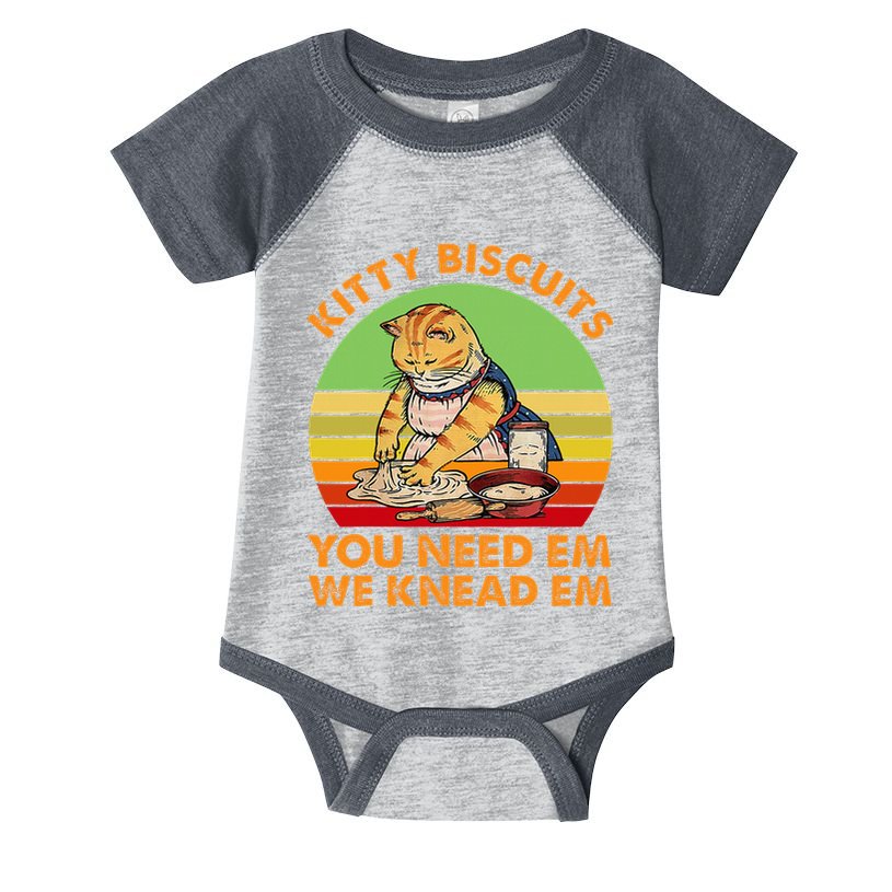 Kitty Biscuits You Need Em We Knead Em Vintage Infant Baby Jersey Bodysuit