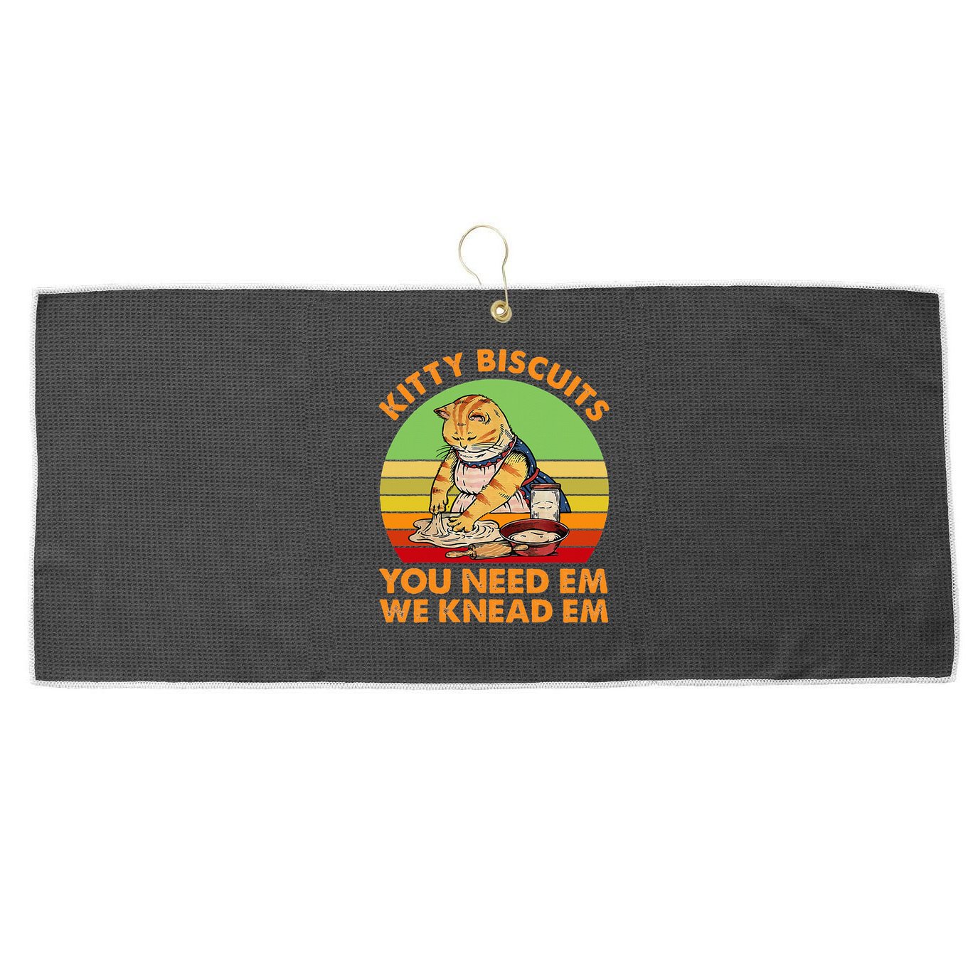 Kitty Biscuits You Need Em We Knead Em Vintage Large Microfiber Waffle Golf Towel