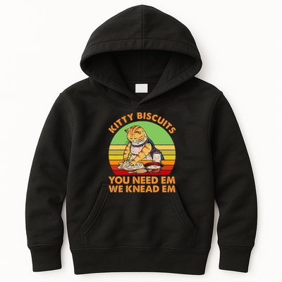 Kitty Biscuits You Need Em We Knead Em Vintage Kids Hoodie