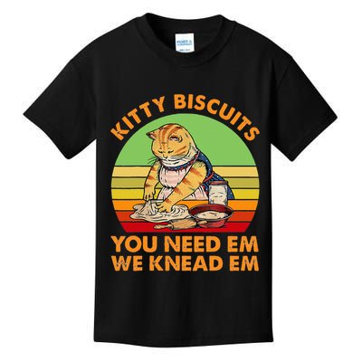 Kitty Biscuits You Need Em We Knead Em Vintage Kids T-Shirt