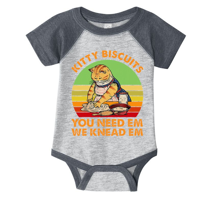 Kitty Biscuits You Need Em We Knead Em Vintage Infant Baby Jersey Bodysuit