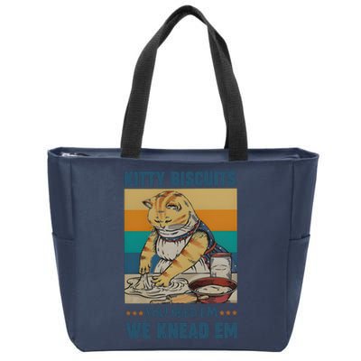 Kitty Biscuits You Need Em We Knead Em Zip Tote Bag