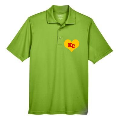 KC Football Heart Kansas City Fan Men's Origin Performance Pique Polo