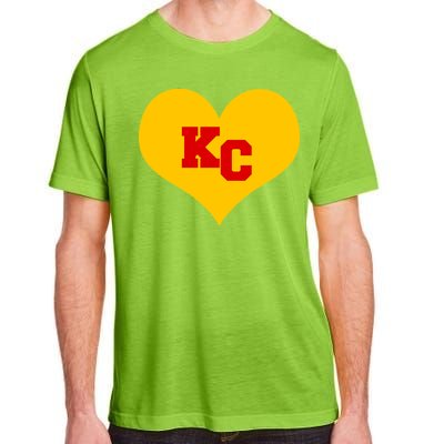 KC Football Heart Kansas City Fan Adult ChromaSoft Performance T-Shirt