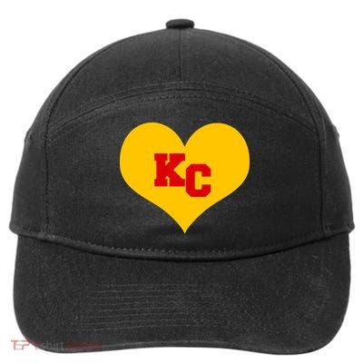 KC Football Heart Kansas City Fan 7-Panel Snapback Hat