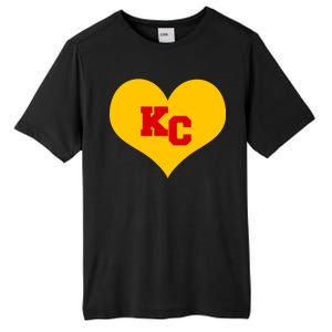 KC Football Heart Kansas City Fan Tall Fusion ChromaSoft Performance T-Shirt