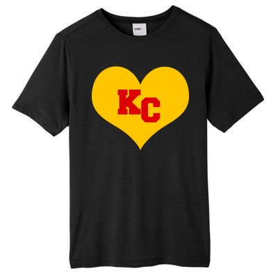 KC Football Heart Kansas City Fan Tall Fusion ChromaSoft Performance T-Shirt