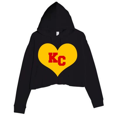 KC Football Heart Kansas City Fan Crop Fleece Hoodie