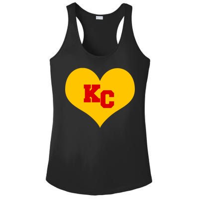 KC Football Heart Kansas City Fan Ladies PosiCharge Competitor Racerback Tank