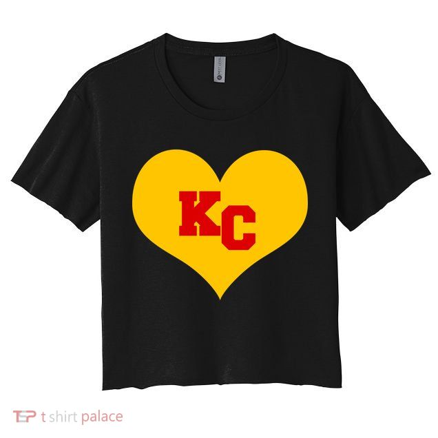 KC Football Heart Kansas City Fan Crop Top
