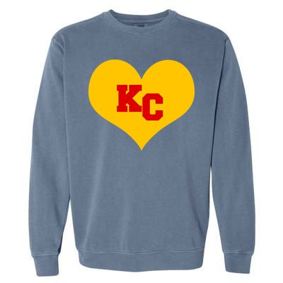 KC Football Heart Kansas City Fan Garment-Dyed Sweatshirt