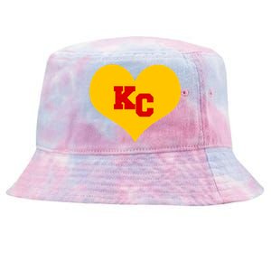 KC Football Heart Kansas City Fan Tie-Dyed Bucket Hat