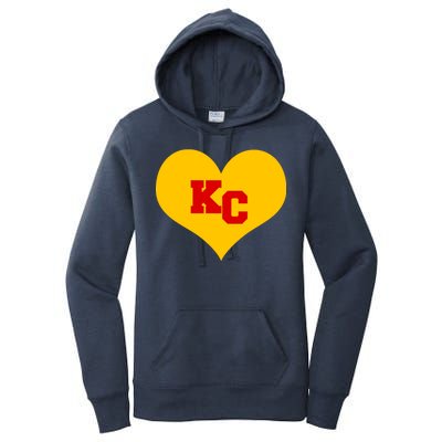 KC Football Heart Kansas City Fan Women's Pullover Hoodie