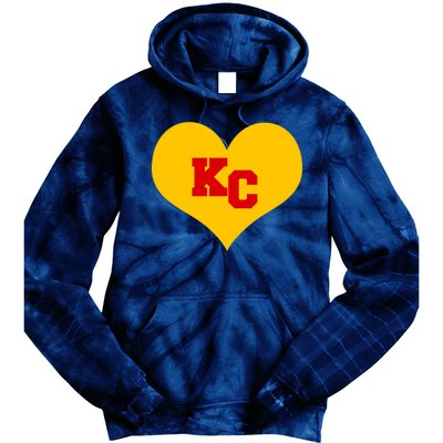 KC Football Heart Kansas City Fan Tie Dye Hoodie