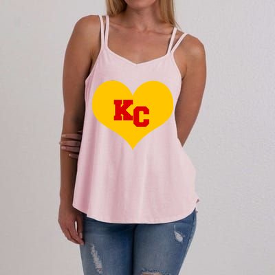 KC Football Heart Kansas City Fan Women's Strappy Tank