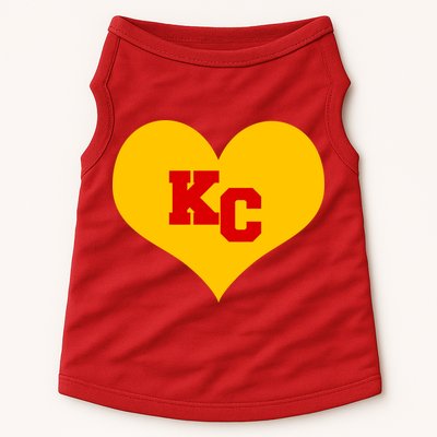 KC Football Heart Kansas City Fan Doggie Tank