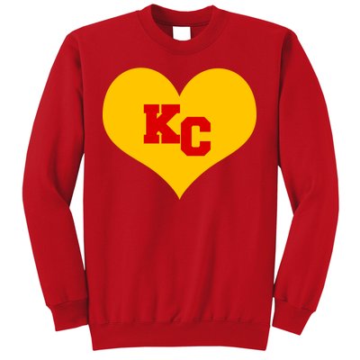 KC Football Heart Kansas City Fan Sweatshirt