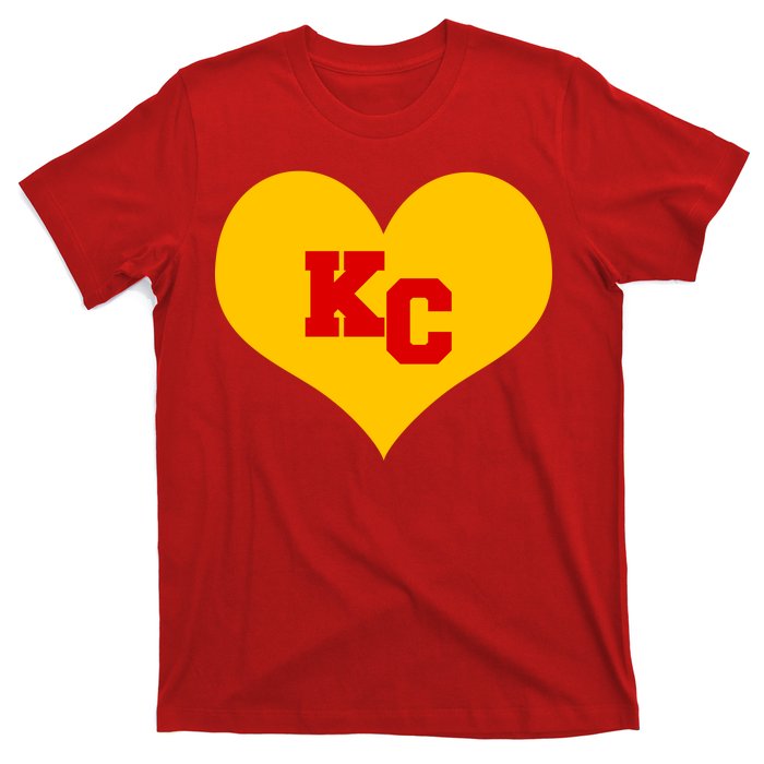 KC Football Heart Kansas City Fan T-Shirt