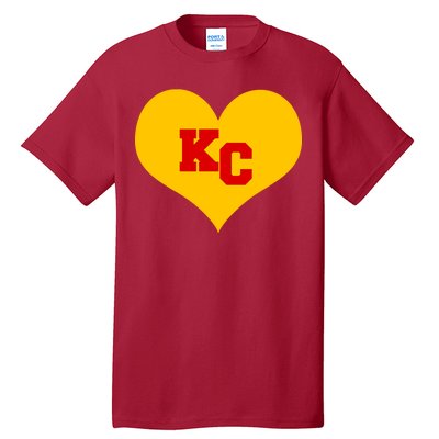 KC Football Heart Kansas City Fan Tall T-Shirt