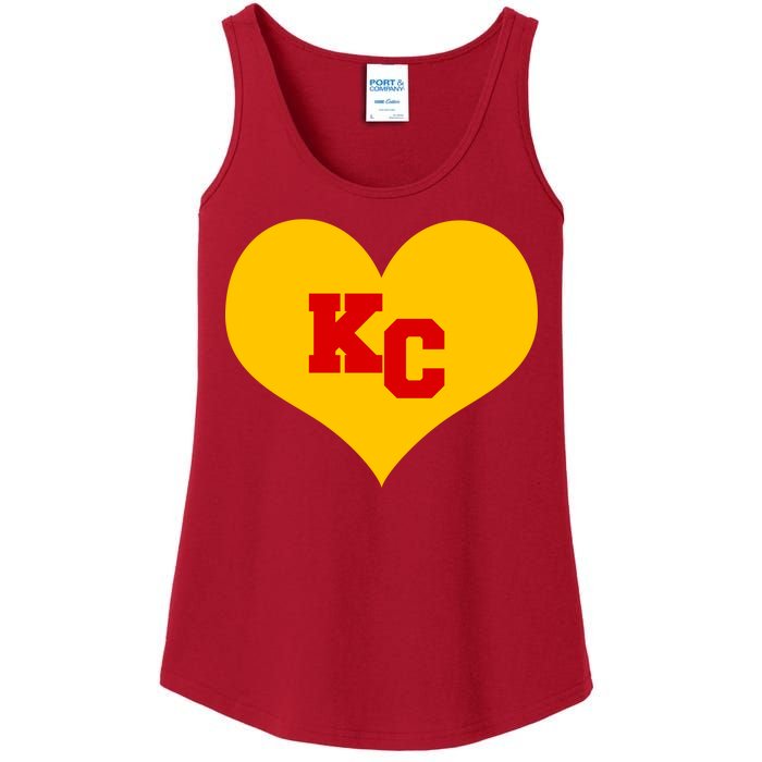 KC Football Heart Kansas City Fan Ladies Essential Tank