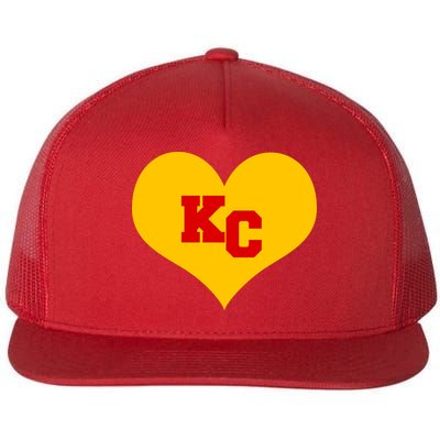 KC Football Heart Kansas City Fan Flatbill Hat