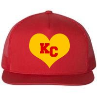 KC Football Heart Kansas City Fan Flatbill Hat