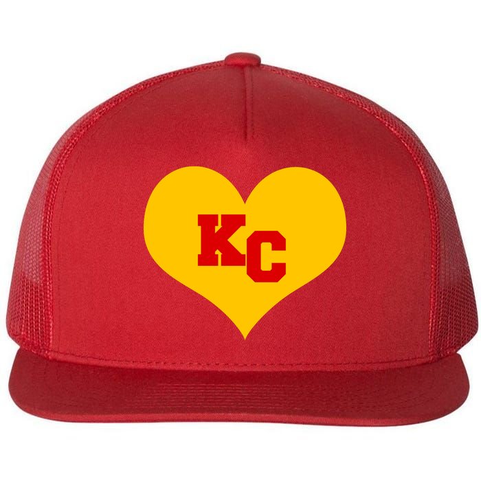 KC Football Heart Kansas City Fan Flatbill Hat