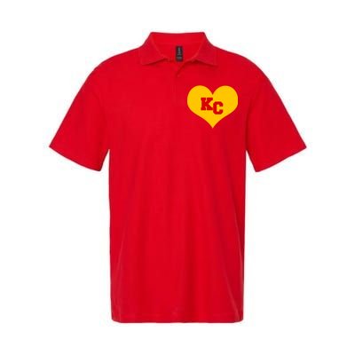 KC Football Heart Kansas City Fan Softstyle Adult Sport Polo