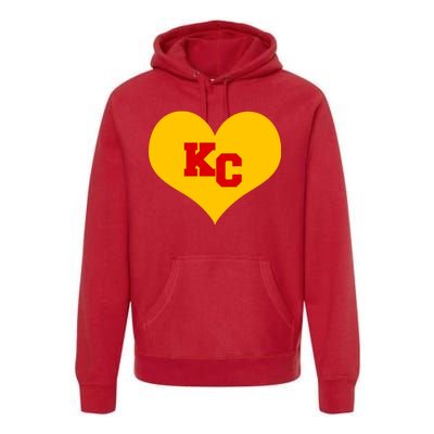 KC Football Heart Kansas City Fan Premium Hoodie