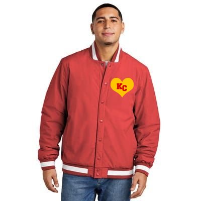 KC Football Heart Kansas City Fan Insulated Varsity Jacket