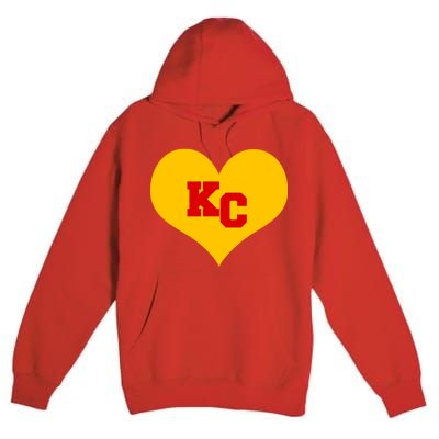 KC Football Heart Kansas City Fan Premium Pullover Hoodie