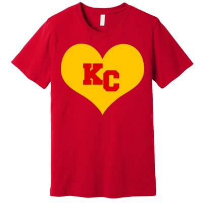 KC Football Heart Kansas City Fan Premium T-Shirt