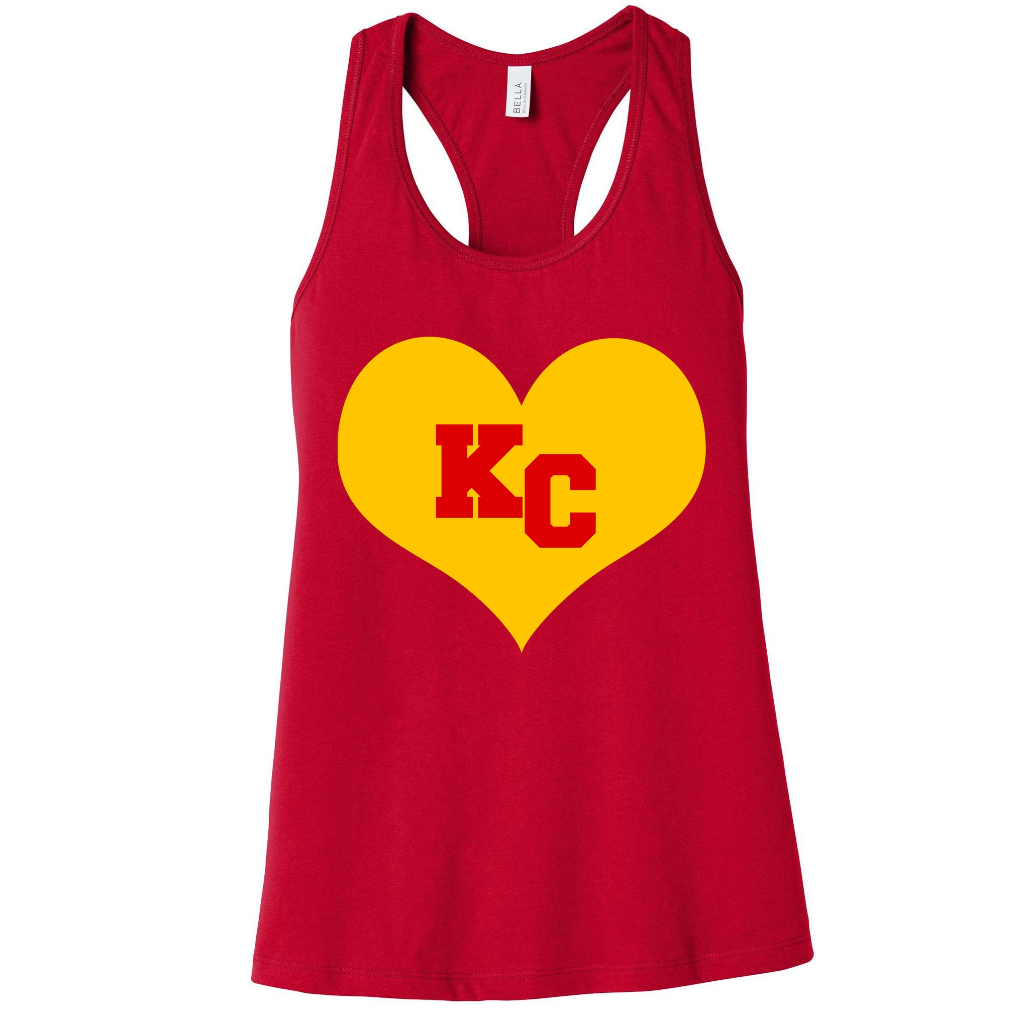 KC Football Heart Kansas City Fan Womens Tank Top