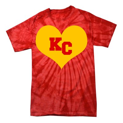 KC Football Heart Kansas City Fan Tie-Dye T-Shirt